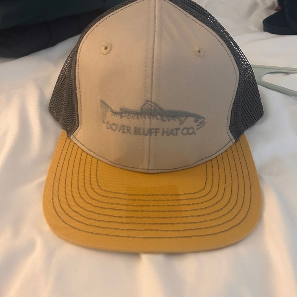 Dover Bluff Hat Co. Tan and Yellow Trucker Hat